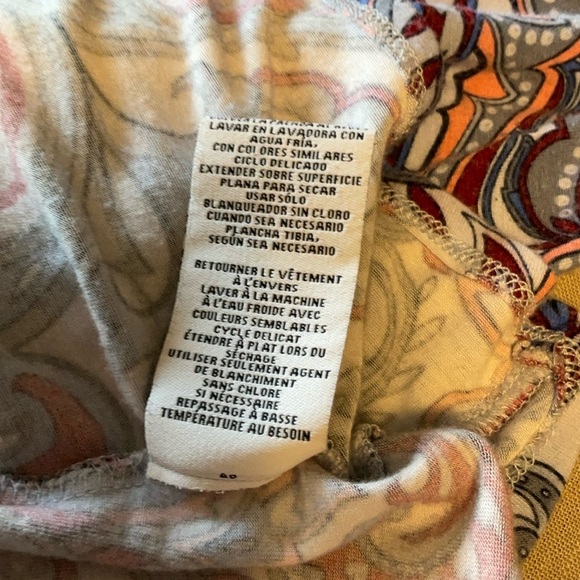 Ruby Rd. Asymmetrical Brown and Blue Tunic with 3/4 Sleeves - Picture 7 of 7